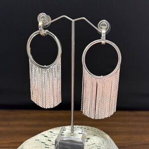 Elegant Silver Tassel Earrings